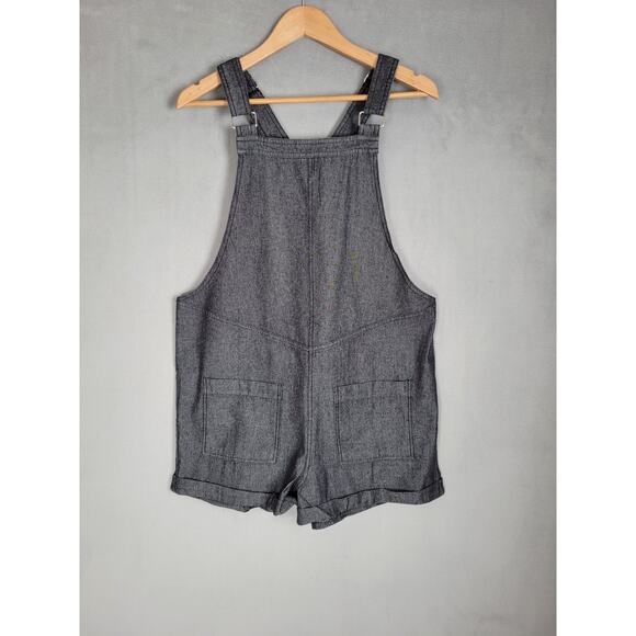 LOLOCCI Overall Shorts for Women Summer Romper Denim Jumpsuit Pockets Medium - Picture 2 of 9